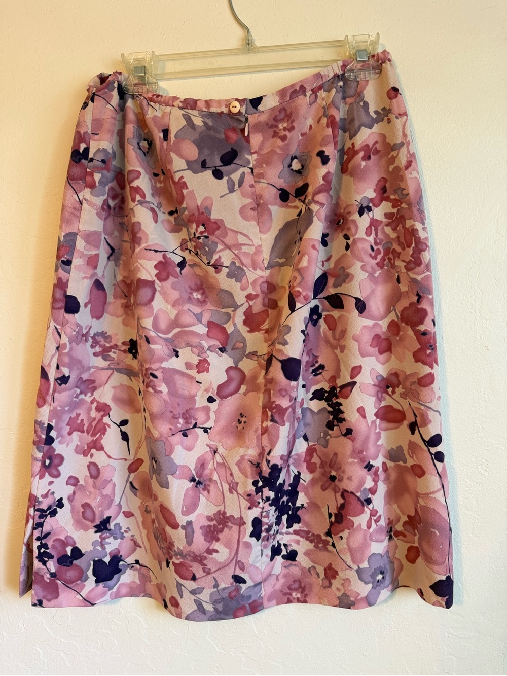 Norton McNaughton Pink and Purple Floral A-Line Skirt